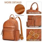 Kattee Genuine Leather Backpack Purse for Women Multi-functional Elegant Daypack Soft Leather Shoulder Bag Shopping Trip, Medium, Brown