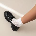 British Style Women's Fashion Loafers, Patent Leather Tassel Loafers, Black Thick-Soled Loafers, Slip-on Thick-Soled Loafers, Simple Casual Flat Shoes,002black,size7.5…