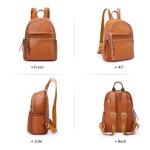 Kattee Genuine Leather Backpack Purse for Women Multi-functional Elegant Daypack Soft Leather Shoulder Bag Shopping Trip, Medium, Brown