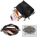 HESHE Shoulder Bag Designer Soft Genuine Leather Handbags for Women Hobo Crossbody Bags Tote Purse Zipper Work Bag （Black）