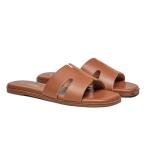 Rihero Women's Dressy Flat Sandals Comfortable Slip On Leather Slide Brown Sandals Size 9