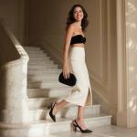 JustFab Women's Pointed Toe High Stiletto Heels Slingback Stretch Slip-on Pumps Backless Patent Suede Fashion Dress Shoes for Women(Size 11, Black)