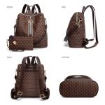 Makes Backpack Purse for Women PU Leather Travel Satchel Handbag Convertible Design Bag with Purse 2 Piece
