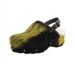 Luxury Cowhide Hair Platform Clogs with Adjustable Strap