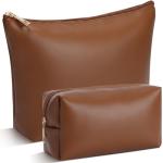 Kigeli 2-Piece Waterproof PU Leather Makeup Bag Set