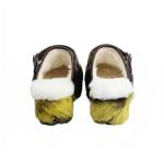 Luxury Cowhide Hair Platform Clogs with Adjustable Strap
