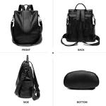Stylish Black Waterproof Anti-Theft Backpack Purse