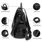 Stylish Black Waterproof Anti-Theft Backpack Purse