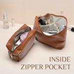 Kigeli 2-Piece Waterproof PU Leather Makeup Bag Set