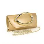 Gold Metal Handle Clutch Purse for Events