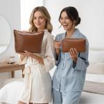 Kigeli 2-Piece Waterproof PU Leather Makeup Bag Set