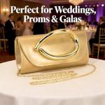 Gold Metal Handle Clutch Purse for Events