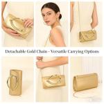 Gold Metal Handle Clutch Purse for Events