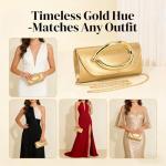 Gold Metal Handle Clutch Purse for Events