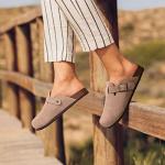 KIDMI Women's Suede Cork Footbed Sandals - Taupe