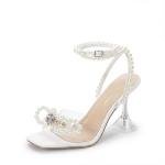 Elegant Rhinestone Bow Stiletto Heels for Women
