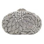 DEBIMY Dazzling Rhinestone Flower Clutch Bag