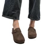 Vayfio Women's Tan Suede Clogs with Arch Support