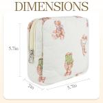 Floral Quilted Makeup Bag with Bear Design