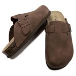 Vayfio Women's Tan Suede Clogs with Arch Support