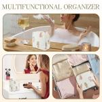 Floral Quilted Makeup Bag with Bear Design