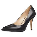 Nine West Black Leather Pointy Toe Stiletto Pumps