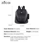 Chic Black PU Leather Women's Backpack