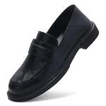 Women’s Black Slip-On Leather Penny Loafers