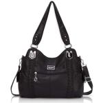Angel Barcelo Black Leather Hobo Bag for Women