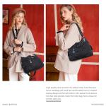 Angel Barcelo Black Leather Hobo Bag for Women