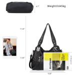 Angel Barcelo Black Leather Hobo Bag for Women