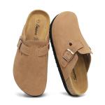 Tmaza Women's Suede Clogs with Arch Support