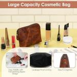 Antiq Tan Leather Mini Makeup Bag