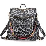 ZOCILOR Women's Convertible Backpack Purse in Grey Leopard