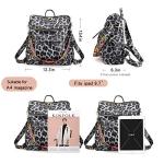 ZOCILOR Women's Convertible Backpack Purse in Grey Leopard