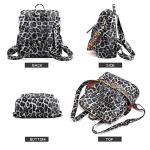 ZOCILOR Women's Convertible Backpack Purse in Grey Leopard