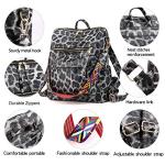 ZOCILOR Women's Convertible Backpack Purse in Grey Leopard