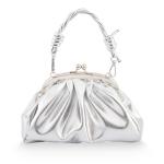 Huralona Metallic Pleated Vegan Leather Clutch