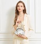 Huralona Metallic Pleated Vegan Leather Clutch