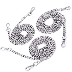 Luxury Silver Flat Chain Strap Set for Bags