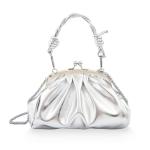 Huralona Metallic Pleated Vegan Leather Clutch