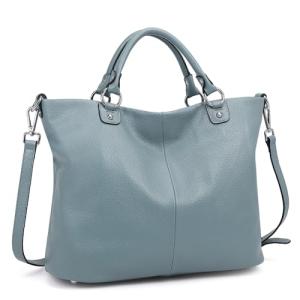 Kattee Women's Blue Soft Leather Tote Bag
