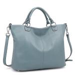 Kattee Women's Blue Soft Leather Tote Bag