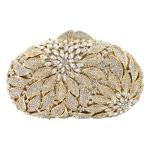 Luxury Flower Clutch Purse with Rhinestones
