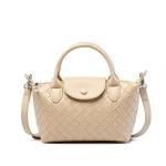 Beige Mini Genuine Leather Women's Handbag