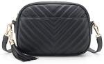 Lola Mae Quilted Black Crossbody Bag