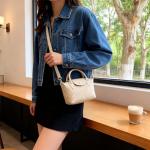 Beige Mini Genuine Leather Women's Handbag