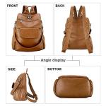 Stylish Waterproof Brown PU Leather Backpack