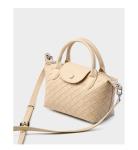 Beige Mini Genuine Leather Women's Handbag