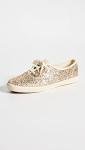 Keds Gold Glitter Lace-Up Sneakers for Women